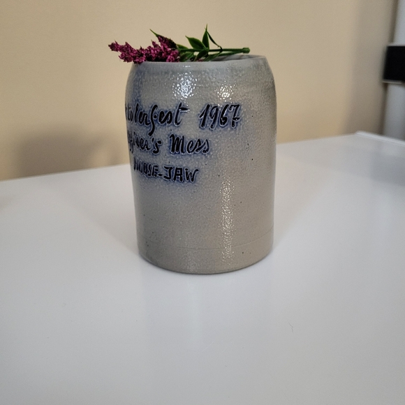 Vintage Salt Glaze Pottery Octoberfest Officer's Mess Moose Jaw Beer Stein 1967 - Picture 1 of 13